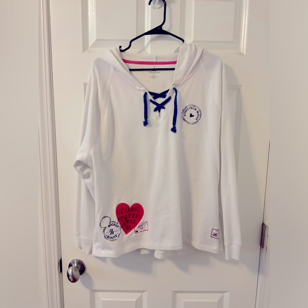 Disney Park Kisses From Minnie Hoodie Front Back Design Size XXL White Pockets